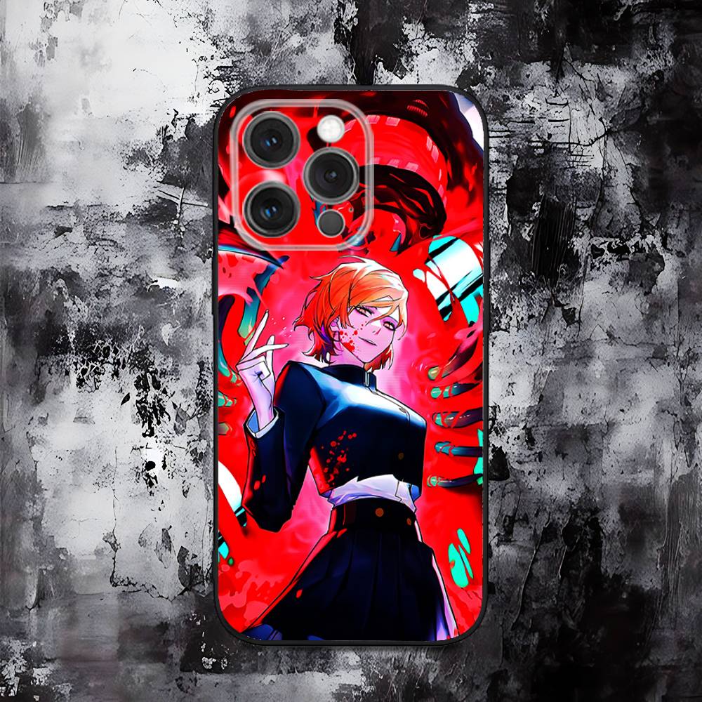 Jujutsu Kaisen Nobara Kugisaki Phone Case For iPhone 16,15,14,13,12,11,Pro,Max,Plus,X,XS,SE,E,Mini,Soft Silicone Black Case