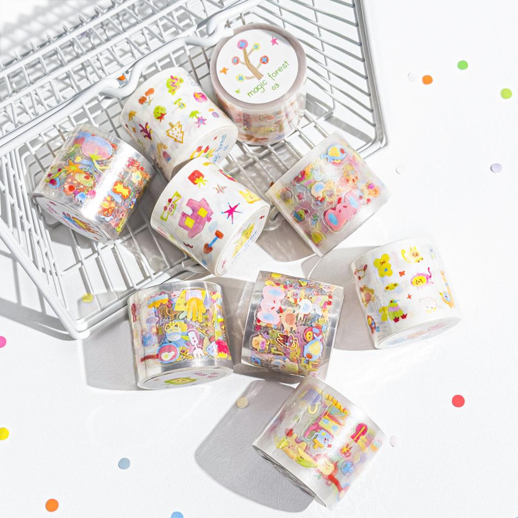 300cm/Roll Cute Cartoon WHIMSY Making Tape Diary Sticker DIY Scrapbooking Stickers Decor Mobile Planner Korean Stationery