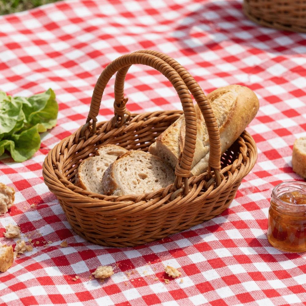 Cesto Portaoggetti Semplice in Rattan Sintetico Portatile per la Casa Cesti per Frutta Decorativi Salvaspazio Portatile Scatola Regalo
