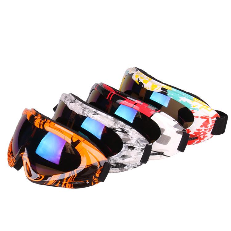 x500Colorful Ski Goggles for Adults and Children, Single-layer Snow Protection Goggles, Windproof Goggles, Off-road Motorcycle Goggles, Outdoor