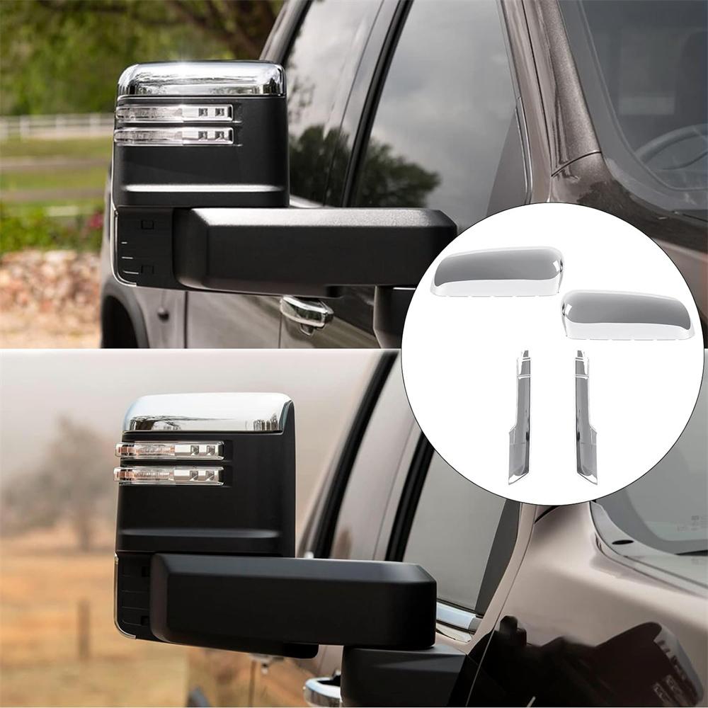 Top&Side Mirror Cover Caps For Chevy Silverado GMC Sierra HD 2500 3500 2020-2023