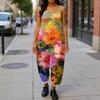 Women's Retro Printed Casual Loose, Retro Overalls Cotton And Linen One,piece Pants