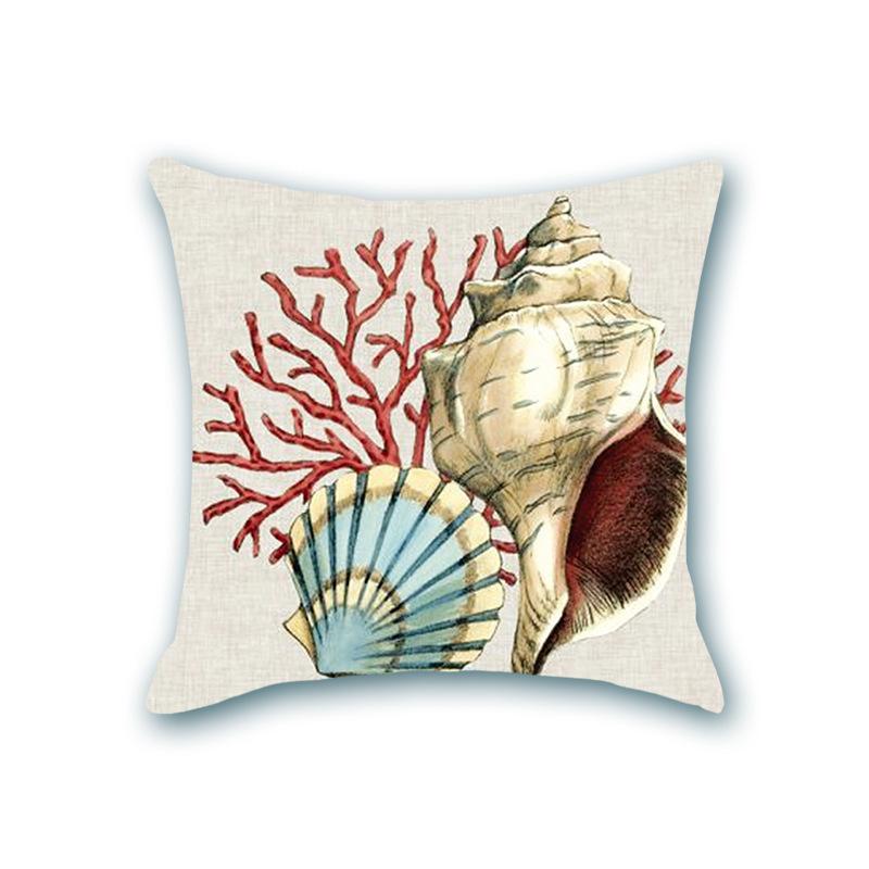 Retro Ocean Series Imitation Super Soft Pillow Cover Octopus Starfish Cushion Sofa Nap Bedside Pillow