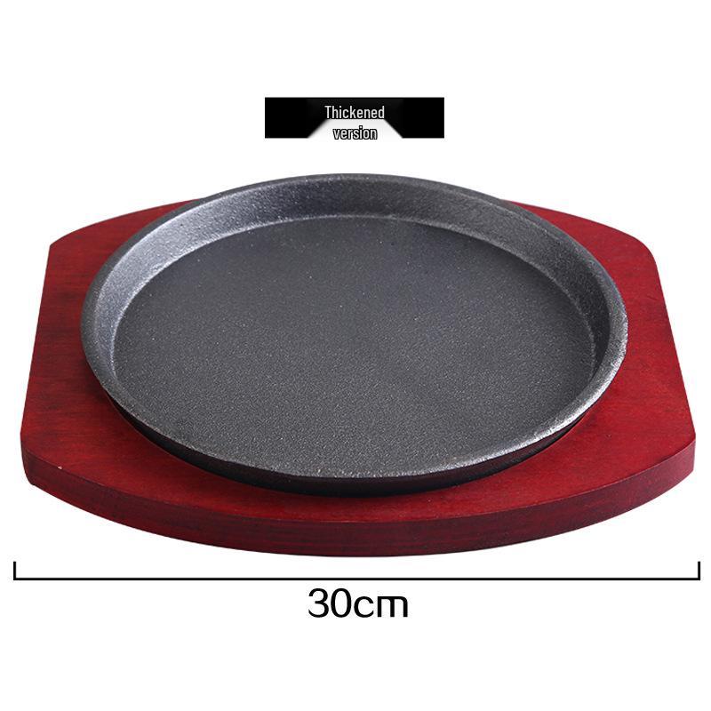 Round Thickened Cast Iron Griddle: Korean BBQ & Western Steak Pan