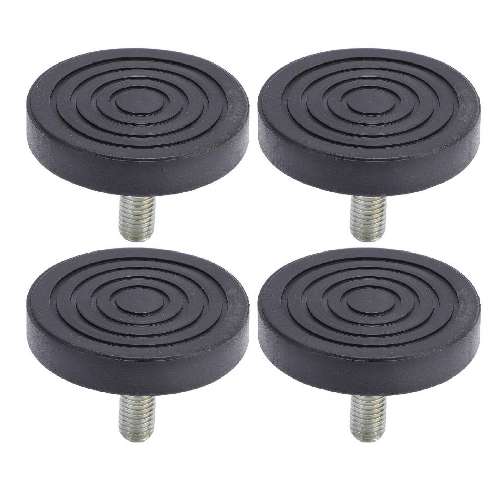 4pcs Black Furniture Leveling Feet M10 Thread Rubber Feet Bumpers Noise Reduction