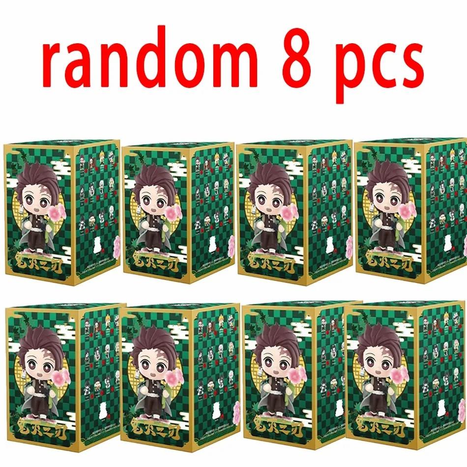 Demon Slayer Tanjiro Kamado Nezuko anime çizgi film figürü kör kutu yaratıcı kişiselleştirilmiş heykel model süs eşyası sürpriz hediye kutusu