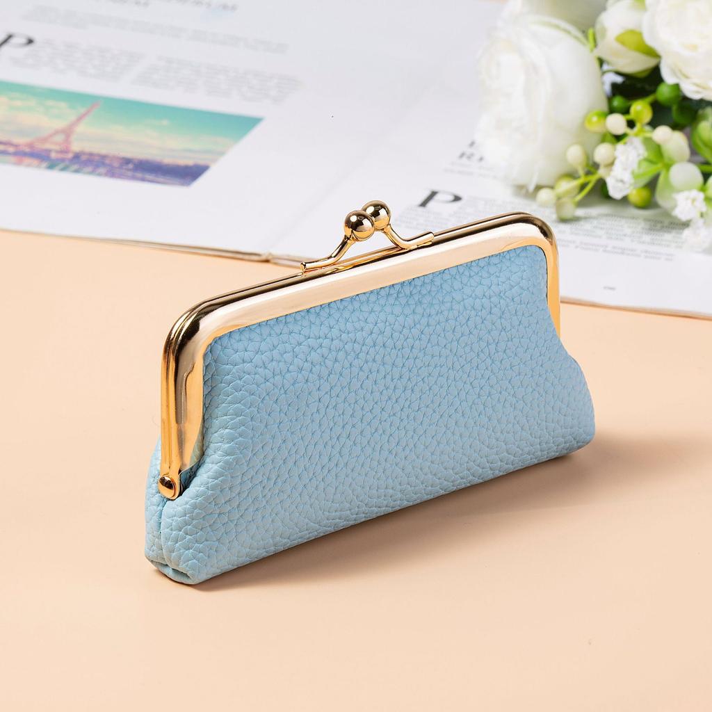 Niche Fashion Mouth Red Envelope Mini Compact Wallet Storage Bag Female PU Leather Clip Bag Trendy