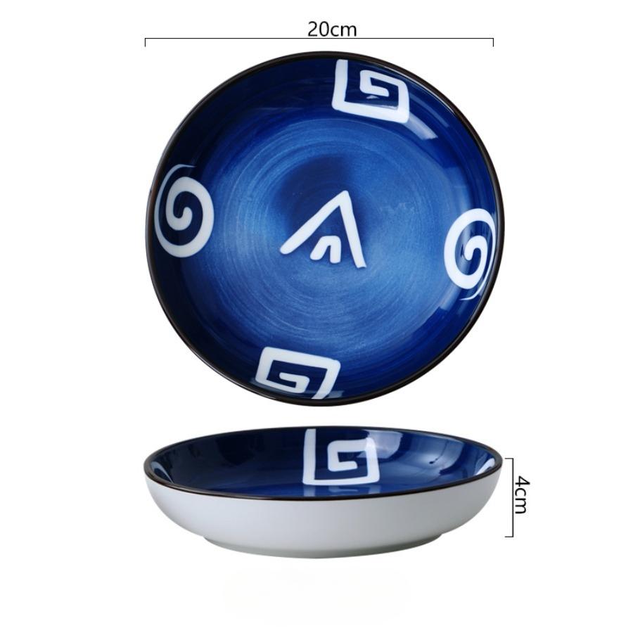 Creative Japanese Ceramic Plate Household Turnip Plate Deep Plates Shallow Plate Turnip Dish Restaurant Hotel Tableware Cooking