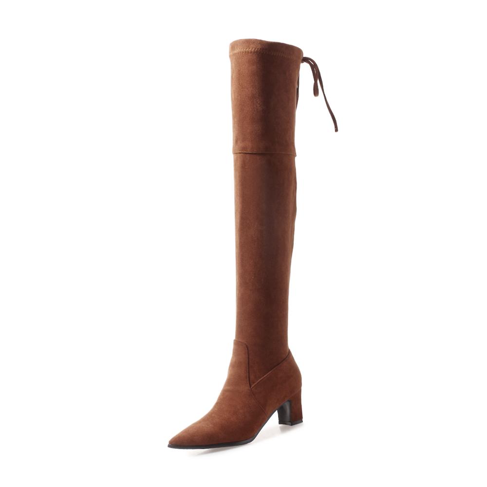 Fashion 2025 Fashion Faux Suede Slim Over the knee Boots Winter Women Boots Sexy Thigh High Boots Female High Heel Shoes Woman 32 33 43