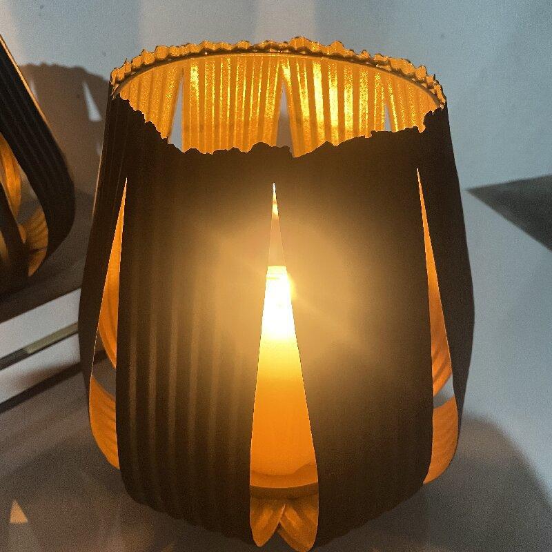 Outdoor Candle Holders for Patio-Black Candle Holder for Table Centerpiece - Farmhouse Decor Fireplace Metal Candle Holders