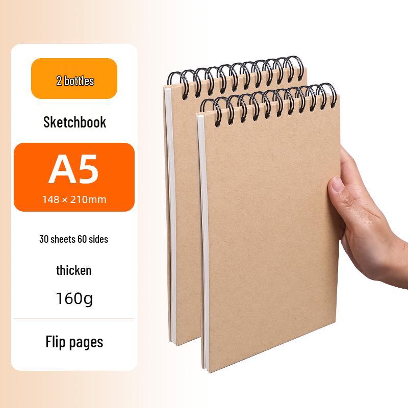 A4 Hardcover Spiralgebunden Verdicktes Skizzenbuch - Zeichenbuch für Kunststudenten mit losen Blättern 8K für die Grundschule.