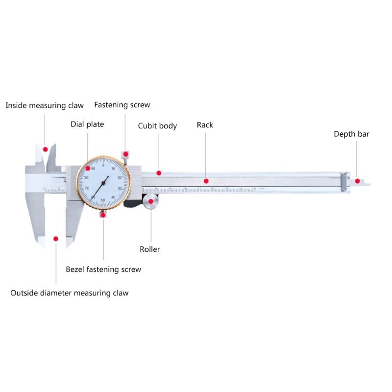 Versatile Woodworking Measurement Tool Adjustable Dial Gauge Precisions Woodworking Dial Gauge Alloy Ruler 24cm/9inch