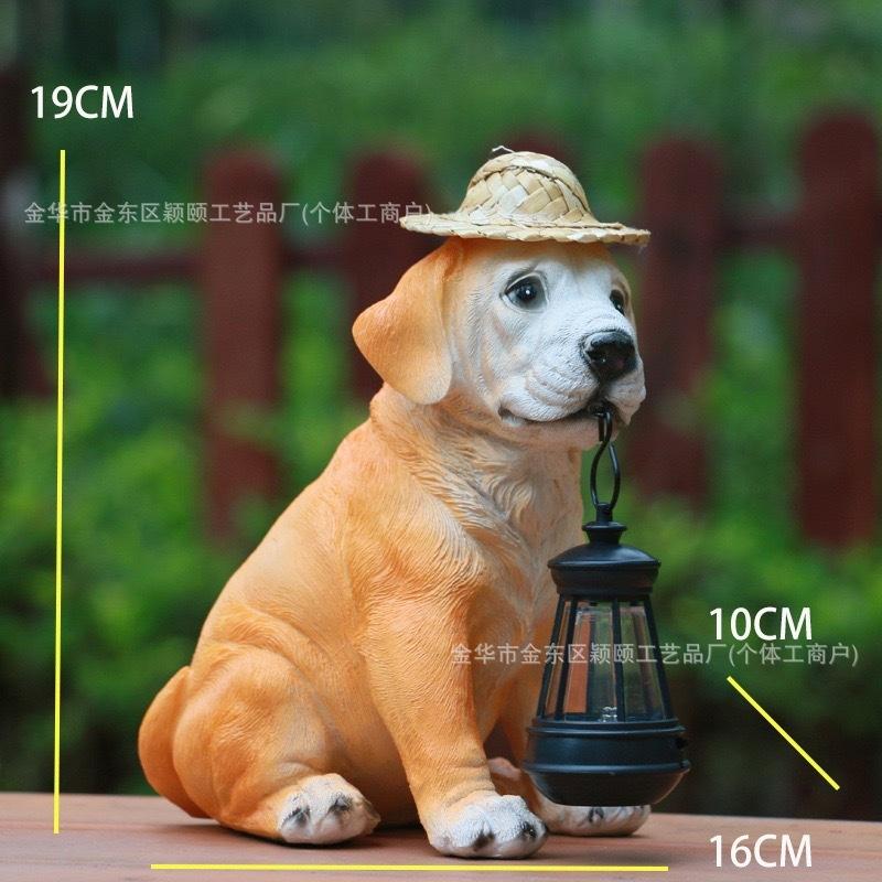 

Solar Powered Dog Lantern Resin Garden Decor Outdoor Home Balcony Night Light Ornament For Yard Patio Eco Friendly