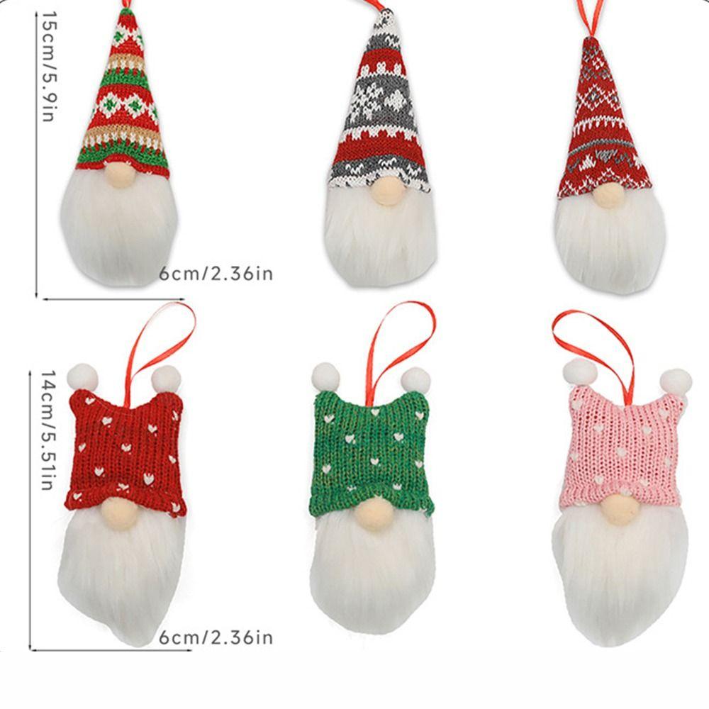 3/6Pcs Faceless Doll Hanging Christmas Tree Pendants  Christmas Holiday