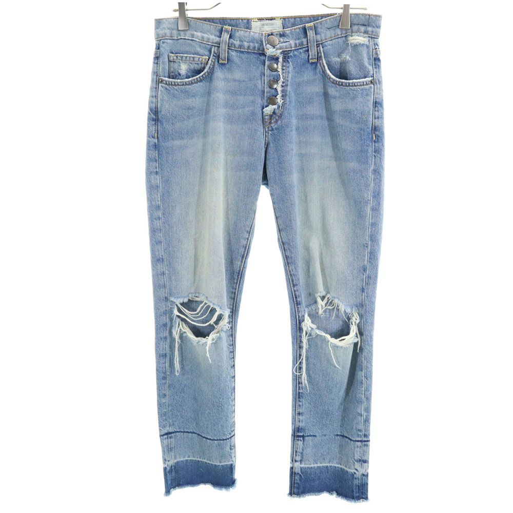 

Current/Elliott Сделано в США Джинсы из денима с необработанным краем на пуговицах Мужские Б/У