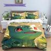 Bulbasaur Patterned Pillowcase & Duvet Cover Set Bedroom Interior Bedding Special Gift for Anime Lovers.-TING