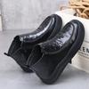 2026 Autumn Winter New Ankle Boots for Men Low Top Black Fashion Casual Cow Leather Boots Male Side Zipper Designer Shoes Man