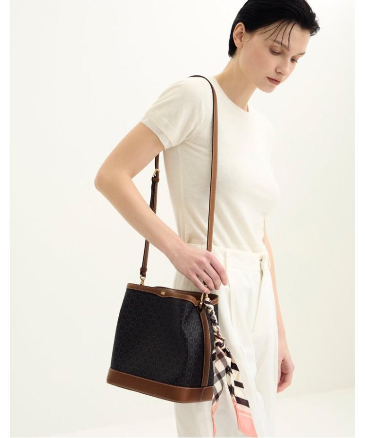 Daks Womens Accessories Brown Saint Barnet Dd Pattern Leather Color Block Bucket Bag M_Dcba6E863W3