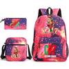 Mochila escolar de gran capacidad con correa para el hombro; set de tres piezas para estuche de lápices de estudiante