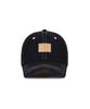 Bajal Va Square Denim Label Ball Cap Black Denim