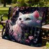 1pc Fairy Cat Outdoor Blanket - Soft Flannel Cozy for Travel & Camping - All-Season Warm Bed Cover, Machine Washable yy251229106