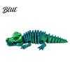 Realistic PLA Animal Model 3D Printed Articulated Crocodile Toy, Flexible Reptile Figure, Fidget Toy for Creative Desktop Decoration Stress
