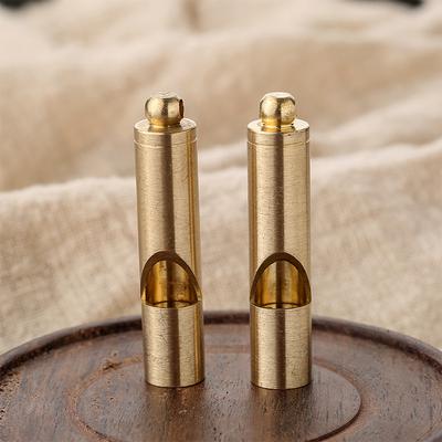 Mini Waterproof Pocket Tools Pure Brass Handmade Pendant Equipment Survival Edc Whistle Referee Whisle Keychain Brass Whistle
