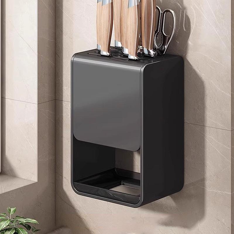 Knife Rack Kitchen Stainless Steel Multi-Functional Wall-Mounted No-Drill Knife Holder