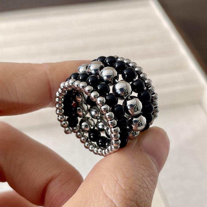 

Кольцо в стиле ретро с многослойным металлическим жемчугом