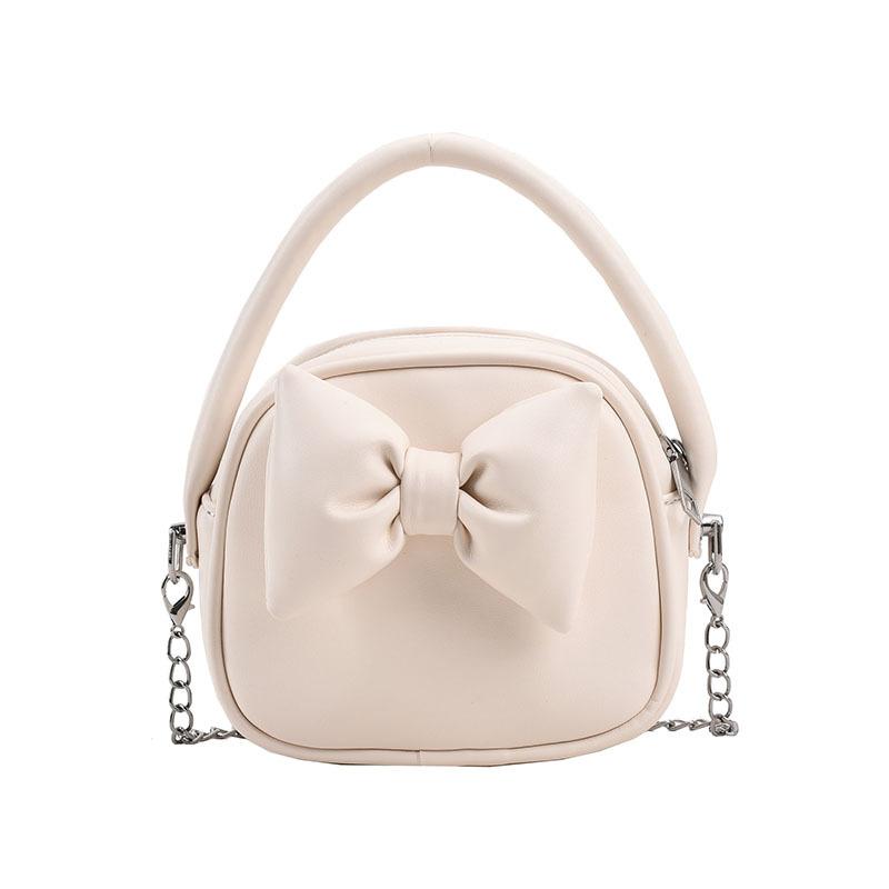 Chic Design Bowknot Women Handbags Solid Colour All-Matched Chains Crossbody Bags  New Female Mini Square Packs