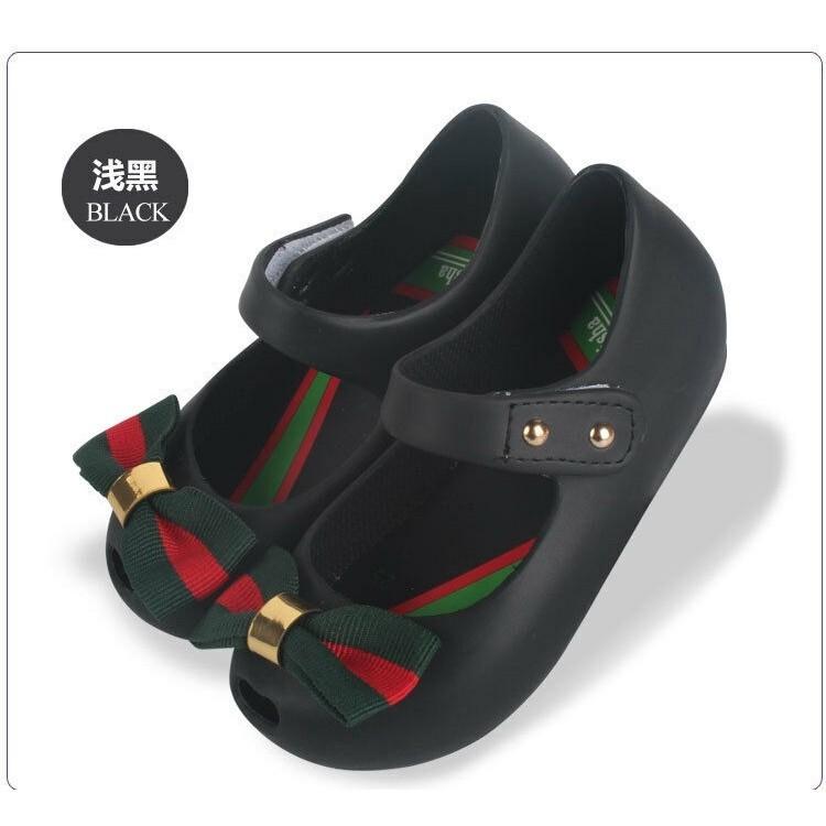 Charming Mini Melissa Girls British College Wind Bow Tie Kid Shoes For Stylish Children