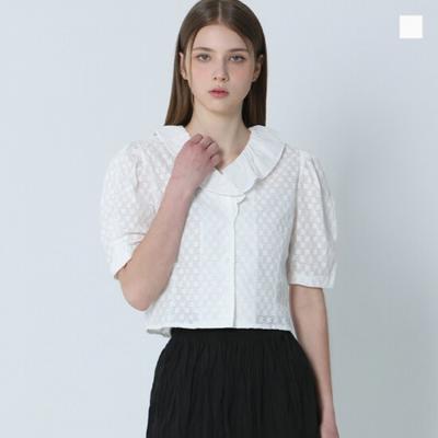 Wonder Place Frill Collar Punching Blouse Model W Standard