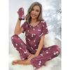 Green Little Flower Women Pajamas Sets Autumn Winter Long Sleeves Long Pants Casual Sleepwear Cozy Pyjamas Soft Pijamas Girl Pjs