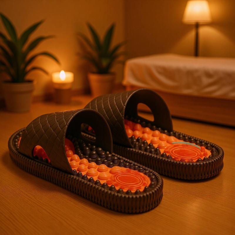 Men's Massage Acupressure Slippers - Non-Slip Sandals for Home Foot Therapy, Summer PVC Design