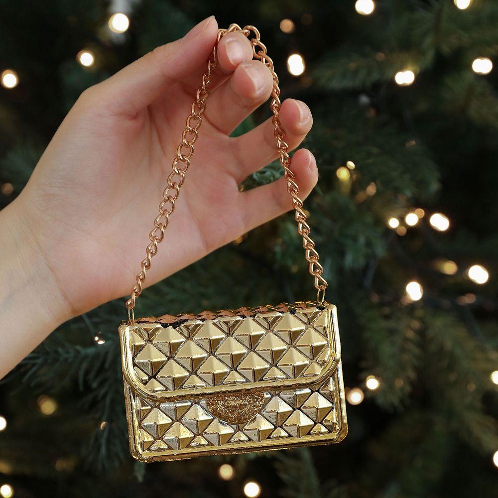 Shiny Gold Santa Claus Hanging Ornaments Snowman Merry Christmas Decor Xmas Tree Pendant Kid Gift