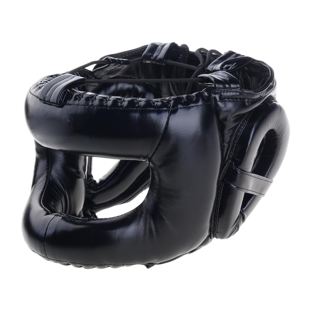 Full Face Kick Boxing Helmets PU Leather Training Sparring Headgear Helmets Martial Art Headgear Protector Enduring