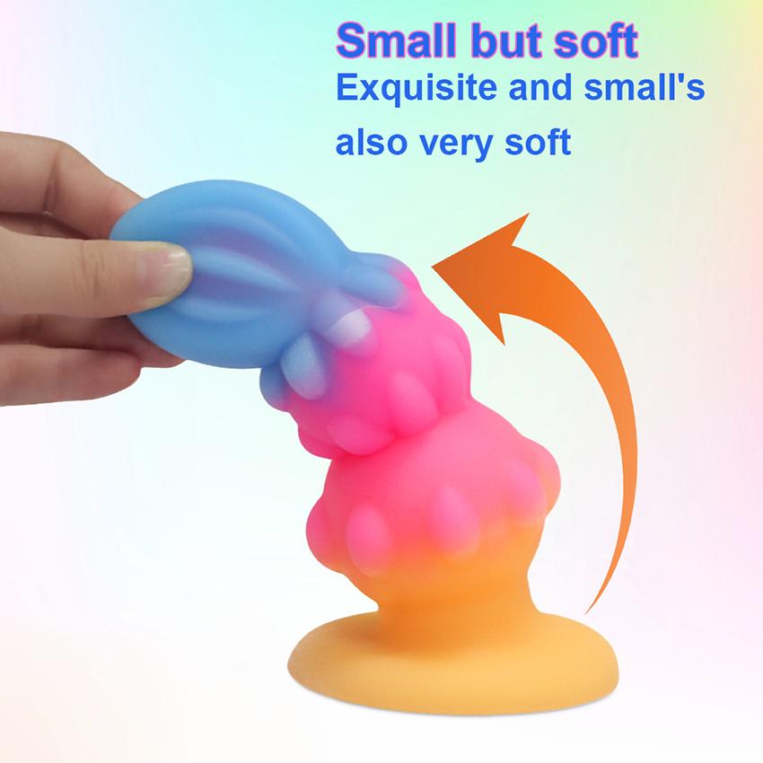 Luminous Anal Plug Soft Silicone Dildo Butt Plug with Suction Cup Anus Prostate Massager Stimulator Adult Sex Toys G Spot Clitoris Stimulator Unisex
