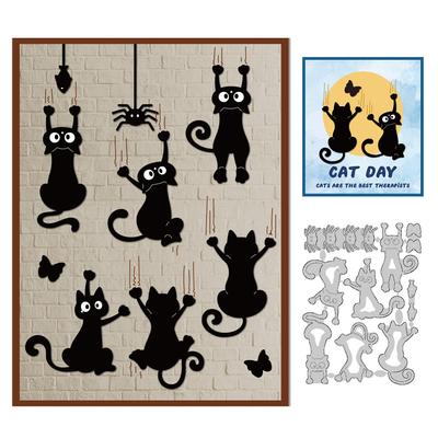 Carbon Steel Cutting Dies Stencils for DIY Scrapbooking Photo Album Decorative Embossing Paper Card Cat Shape 142x104x0.8mm