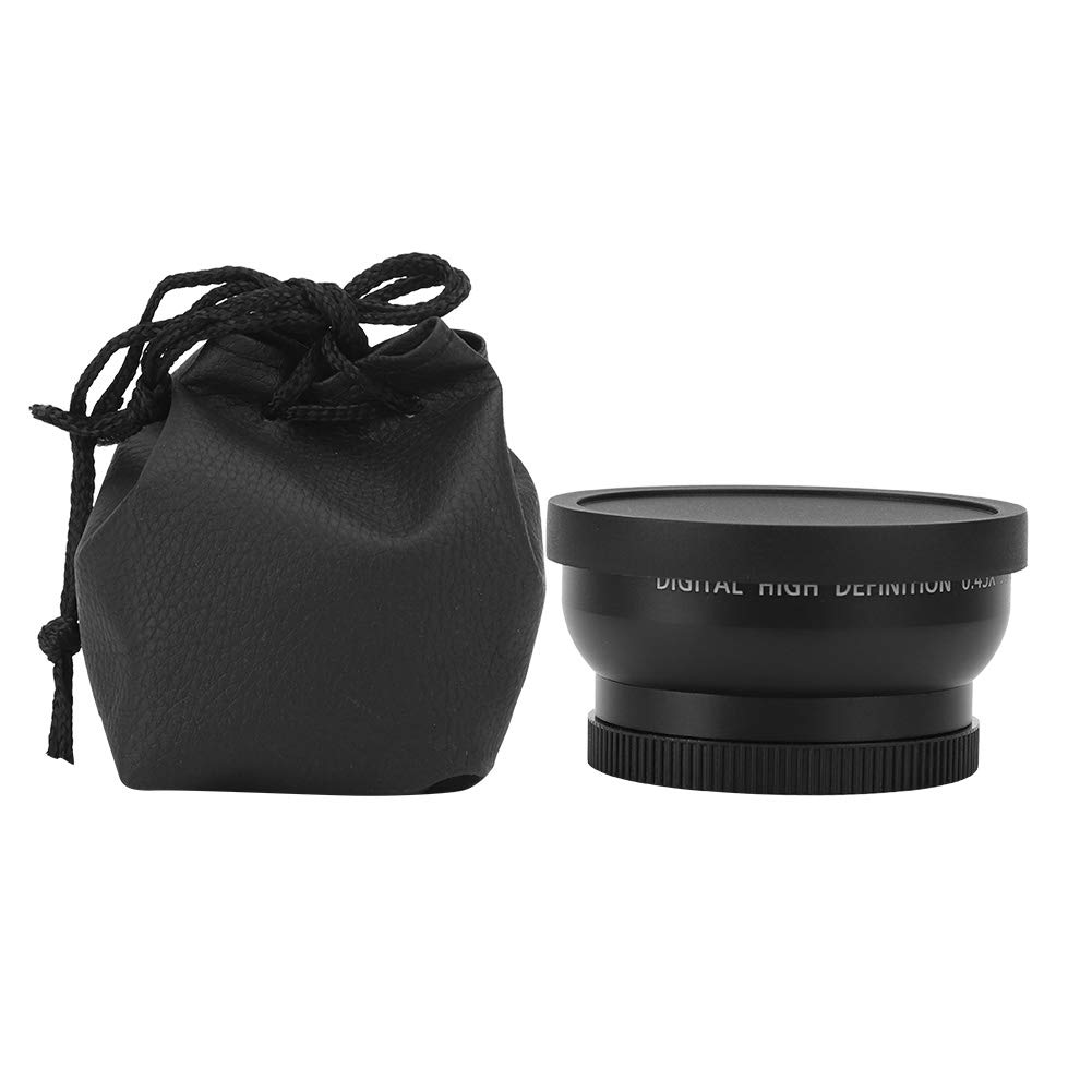 VEGBY1 49mm Macro Aluminum Alloy Optical Durable and Photography Replacement Lens for All 49mm Diameter Camera Lenses 0.45X Wide-Angle Lens, + Glass,