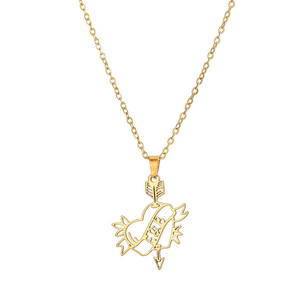 Collana Personalizzata con Lettere in Acciaio Inossidabile Placcato Oro 18K - Catena Clavicolare Fai-da-Te con Nome Personalizzato