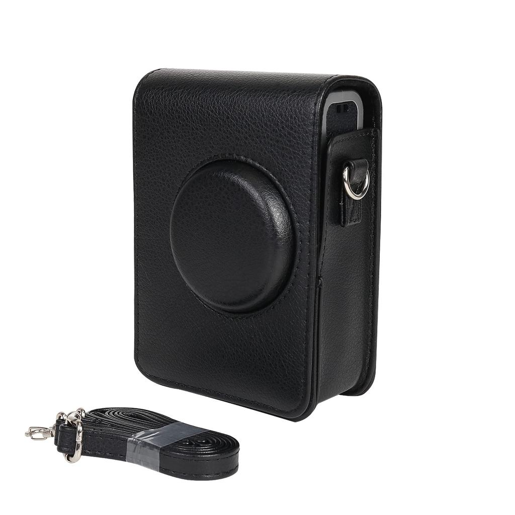 Khanka Black Leather Case Compatible Fujifilm Instax Evo Hybrid Instant Camera Instax Mini Evo INS MINI