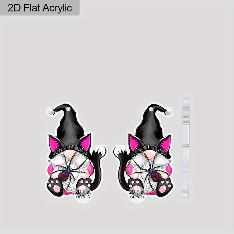 2D Flat Halloween Earrings  Acrylic Black Cat Dwarf Dangle Earrings Women's  Party Accessories Halloween Costume Accessories Jewelry Accessories