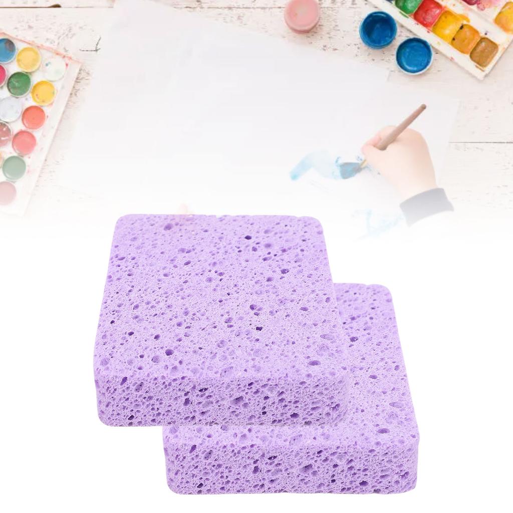2Pcs Painting Sponge Rectangle Absorbent Sponge Set with Storage Box for Crafting Clning