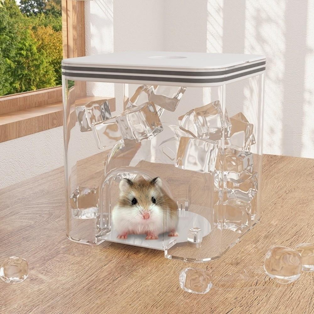 Cooling Triangle Hamster Cage High Transparency Small Pets Ice House  Summer