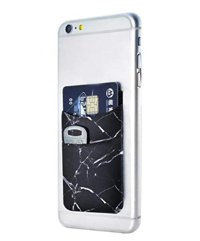 1pcs Thin Women Men Cell Phone ID Credit Card Holder Silicone Case Pouch Back Sticker Slim Wallet Case Card Holder