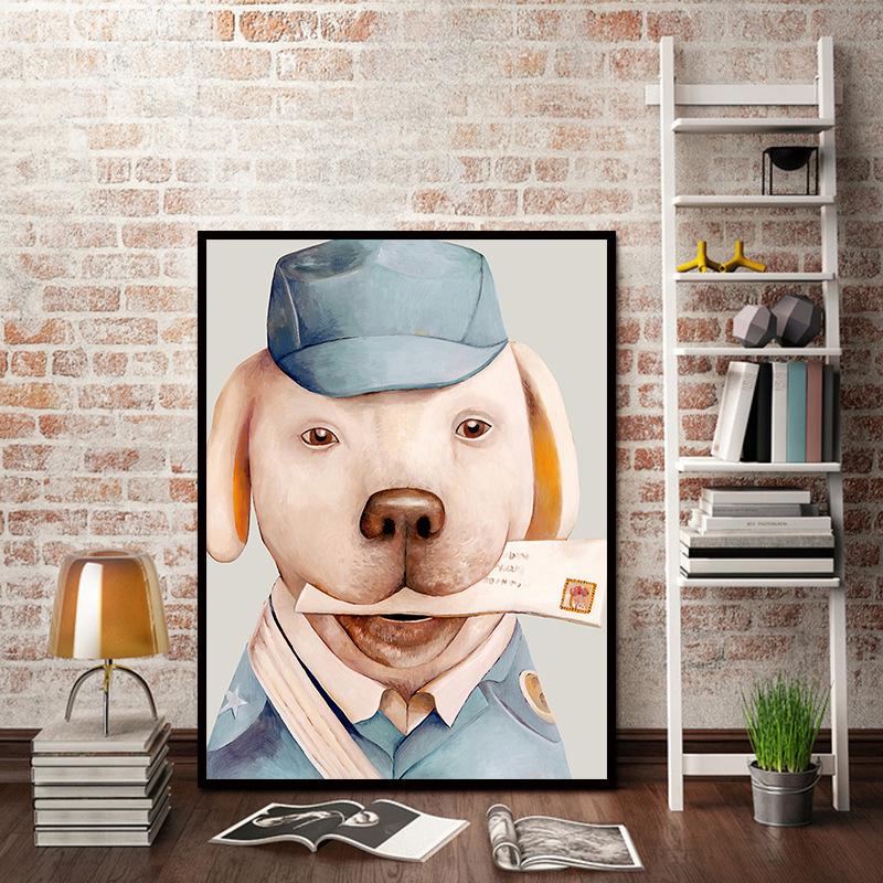 

Детская спальня, мультяшная картина, экспресс-животное, картина маслом собаки, гостиная, декоративная живопись