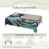 Great Wave Off Kanagawa Vintage Japanese Tablecloth Rectangular Waterproof Table Cover Cloth for Dining Room