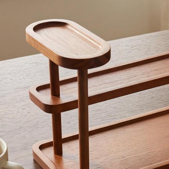 Desktop Display Stand Solid Wood Rack Stable Structure Versatile Organizer Simple Style Office Storage Bracket