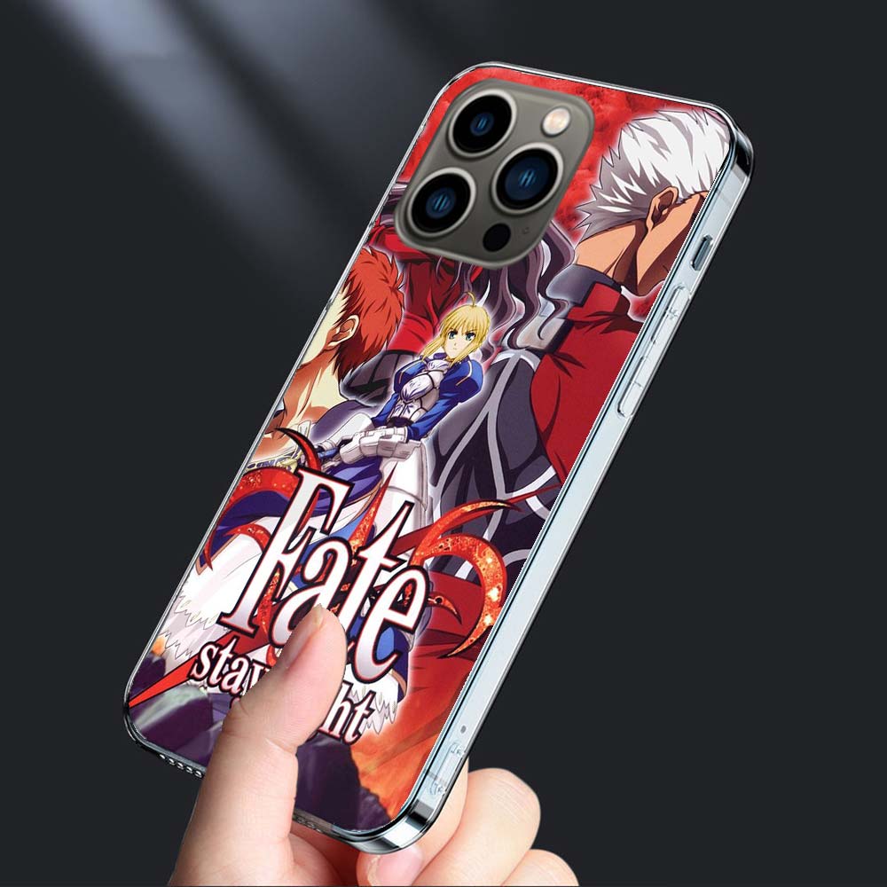 Bilibili F-Fate Stay Night Phone Case For Iphone 16E 15 Pro 14 Plus 17E 16 17 Pro Max Air 11 12 13 Mini Shockproof Capa Cute