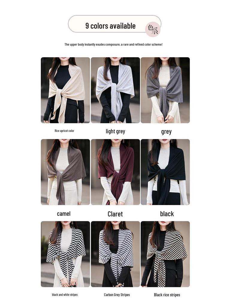 Elegant Knit Scarf Sweater: Women's Korean Style Warm Triangle Shawl for Autumn/Winter